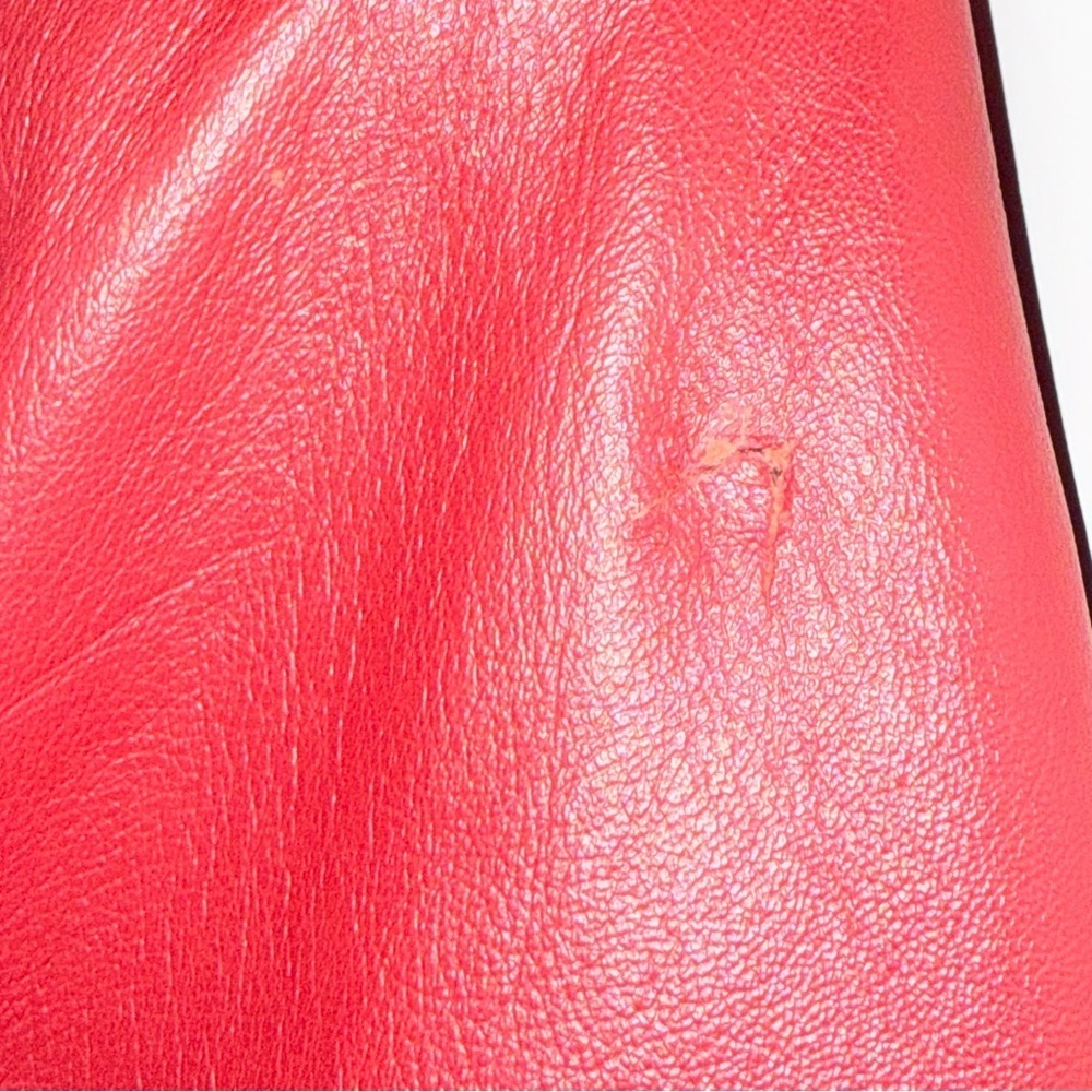 Elegant Red Leather Women's Blazer - Picture 8 of 10